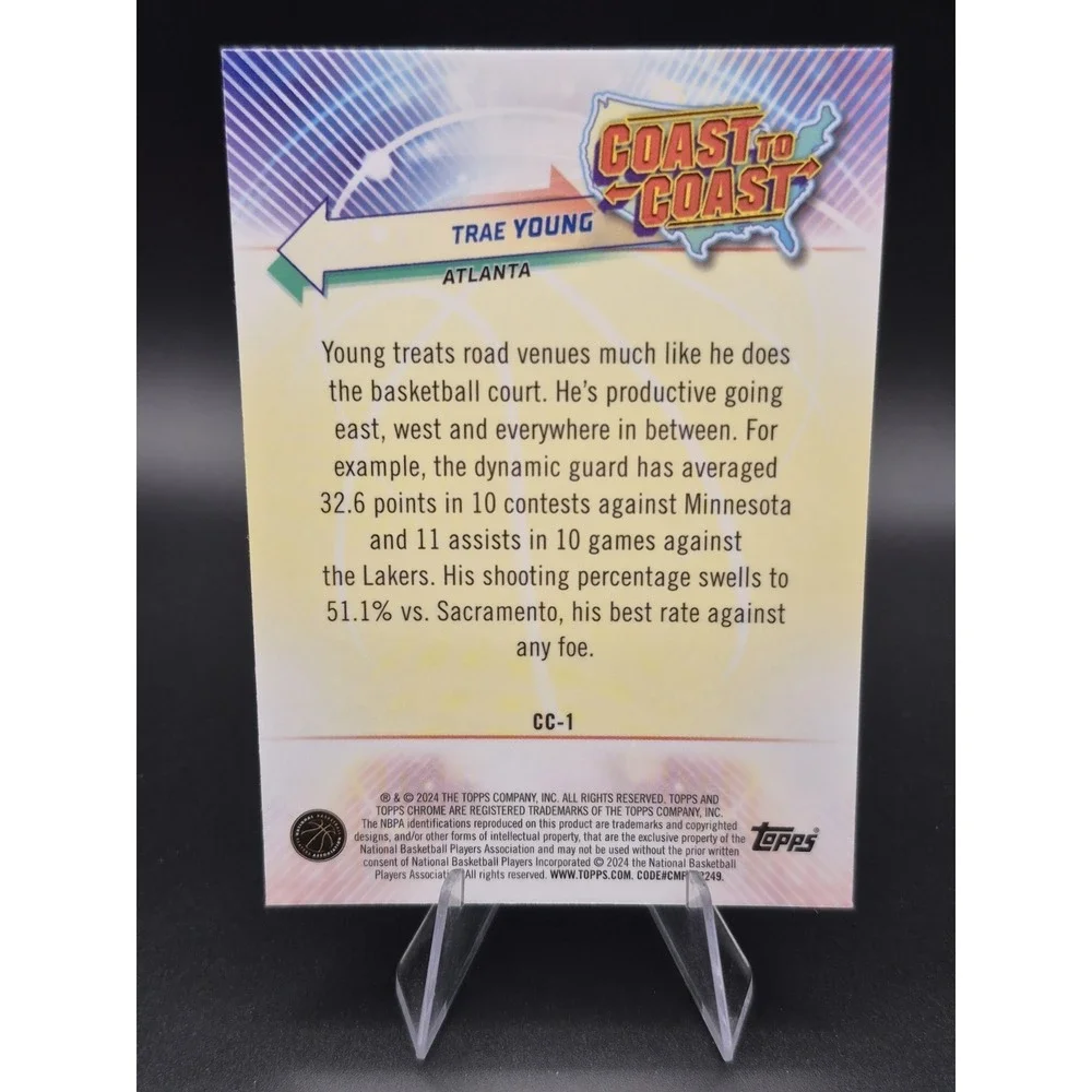 2023-24 Topps Chrome Trae Young #CC-1 Coast to Coast Orange /25 Atlanta Hawks SP
